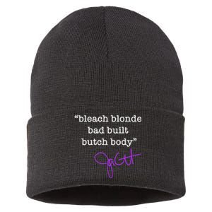 Bleach Blonde Bad Built Butch Body Jasmine Crockett Sustainable Knit Beanie