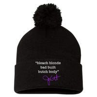 Bleach Blonde Bad Built Butch Body Jasmine Crockett Pom Pom 12in Knit Beanie