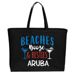 Beaches Booze Besties Bachelorette Aruba Trip Gift Cotton Canvas Jumbo Tote