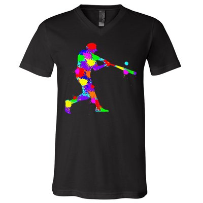 Baseball Batter V-Neck T-Shirt