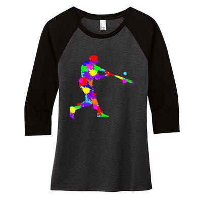 Baseball Batter Women's Tri-Blend 3/4-Sleeve Raglan Shirt