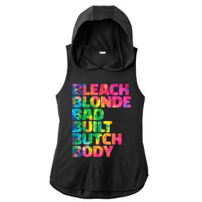 Bleach Blonde Bad Built Butch Body Ladies PosiCharge Tri-Blend Wicking Draft Hoodie Tank