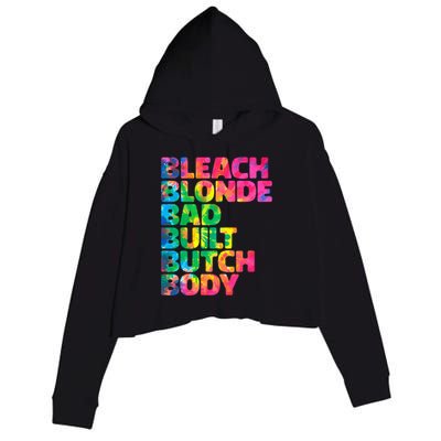 Bleach Blonde Bad Built Butch Body Crop Fleece Hoodie