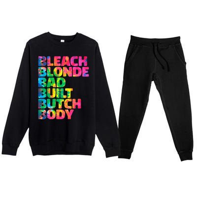 Bleach Blonde Bad Built Butch Body Premium Crewneck Sweatsuit Set