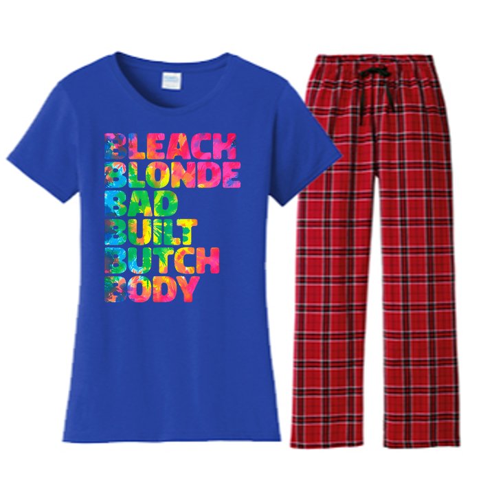 Bleach Blonde Bad Built Butch Body Women's Flannel Pajama Set