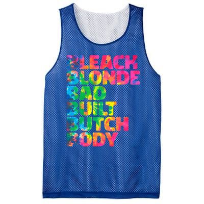 Bleach Blonde Bad Built Butch Body Mesh Reversible Basketball Jersey Tank