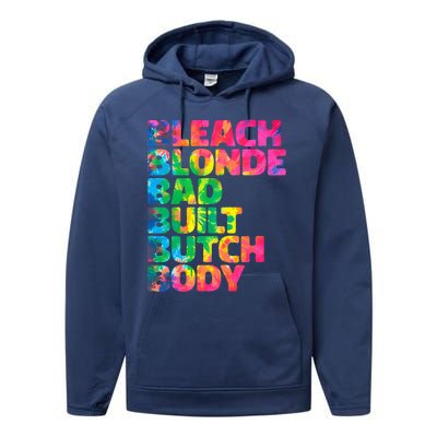 Bleach Blonde Bad Built Butch Body Performance Fleece Hoodie