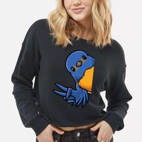 Bluebird Bird Cropped Pullover Crew