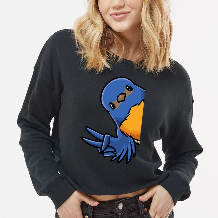 Bluebird Bird Cropped Pullover Crew