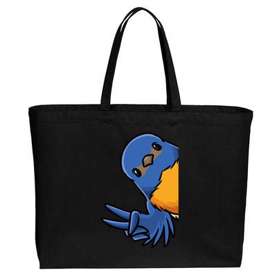 Bluebird Bird Cotton Canvas Jumbo Tote