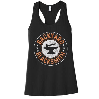 Blacksmith Backyard Blacksmithing Forge Forging Gift Women's Racerback Tank