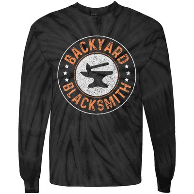 Blacksmith Backyard Blacksmithing Forge Forging Gift Tie-Dye Long Sleeve Shirt