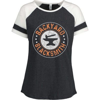 Blacksmith Backyard Blacksmithing Forge Forging Gift Enza Ladies Jersey Colorblock Tee