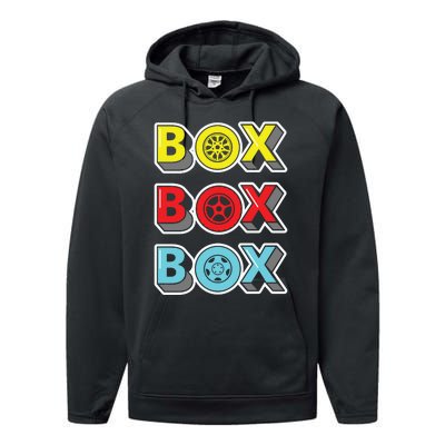 Box Box Box Retro Vintage Racing Performance Fleece Hoodie