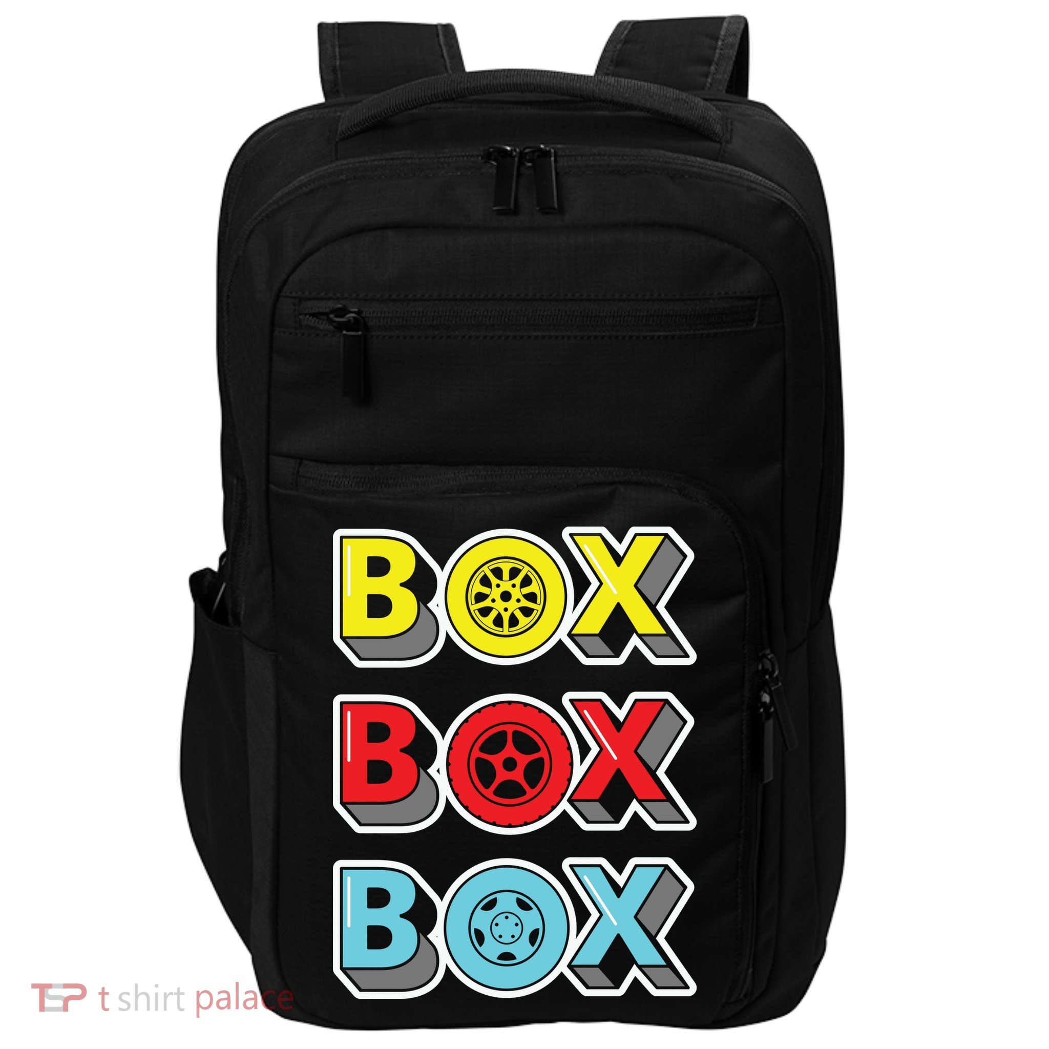 Box Box Box Retro Vintage Racing Impact Tech Backpack