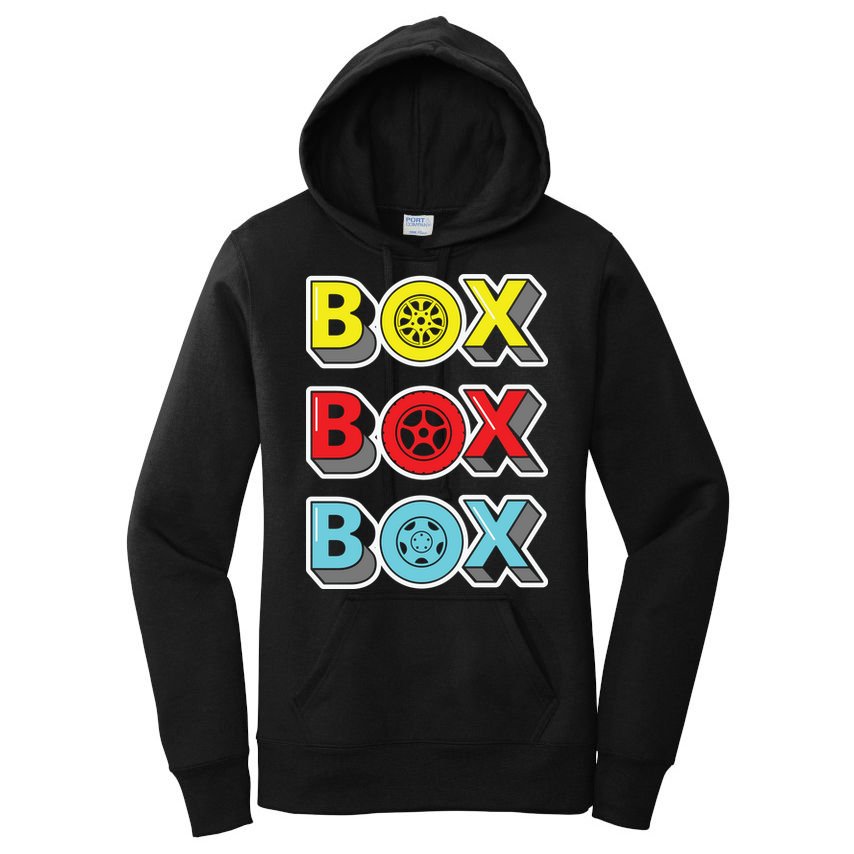Box Box Box Retro Vintage Racing Women's Pullover Hoodie