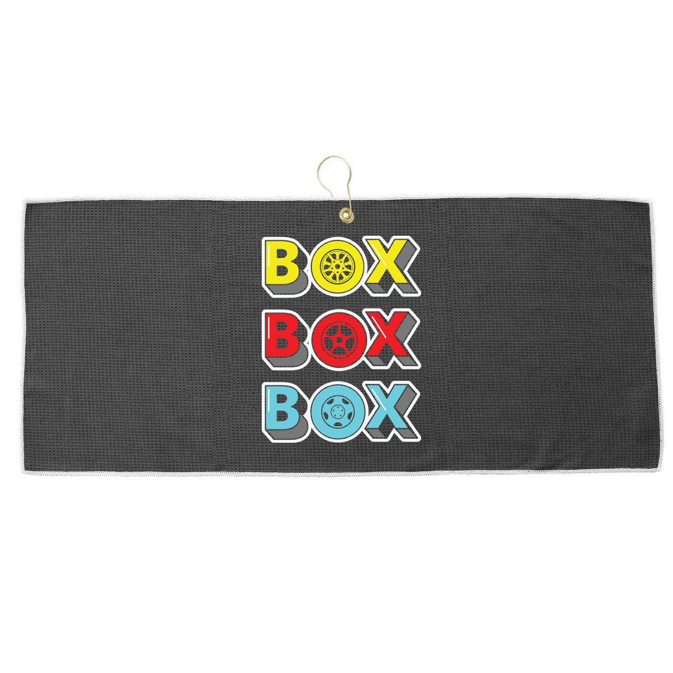 Box Box Box Retro Vintage Racing Large Microfiber Waffle Golf Towel