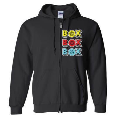 Box Box Box Retro Vintage Racing Full Zip Hoodie