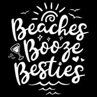 Beaches Booze Besties Summer Best Friend Vacation Gift Drawstring Bag