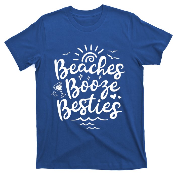 Beaches Booze Besties Summer Best Friend Vacation Gift T-Shirt