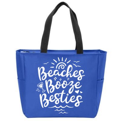 Beaches Booze Besties Summer Best Friend Vacation Gift Zip Tote Bag