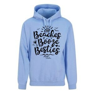 Beaches Booze Besties Summer Best Friend Vacation Gift Unisex Surf Hoodie