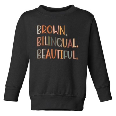 Brown Bilingual Beautiful Hispanic Heritage Month Toddler Sweatshirt