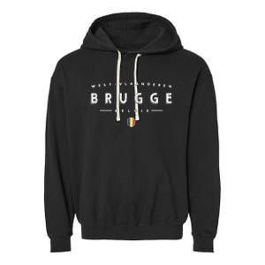 Bruges Belgium Garment-Dyed Fleece Hoodie