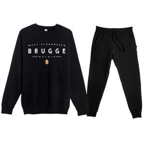 Bruges Belgium Premium Crewneck Sweatsuit Set