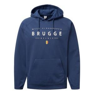 Bruges Belgium Performance Fleece Hoodie