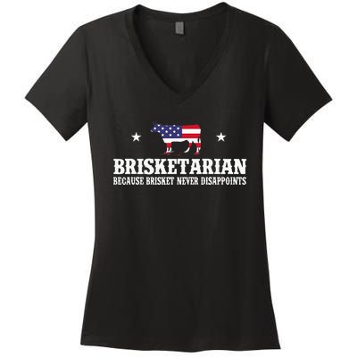 Brisketarian Because Brisket Never Disappoints BBQ Lover Women's V-Neck T-Shirt