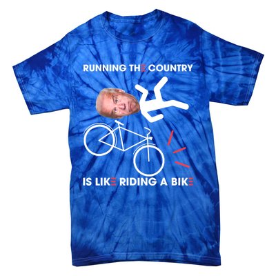 Biden Bike Bicycle Running The Country Is Like Riding A Bike Tie-Dye T-Shirt