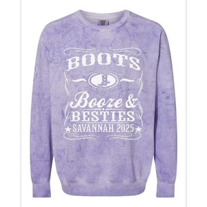 Boots Booze Besties Savannah 2025 Whiskey Theme Colorblast Crewneck Sweatshirt