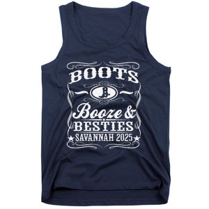 Boots Booze Besties Savannah 2025 Whiskey Theme Tank Top