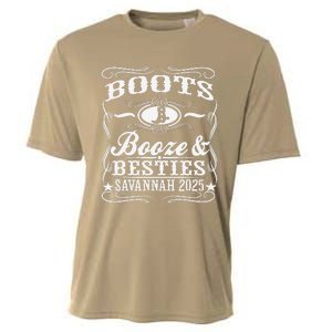 Boots Booze Besties Savannah 2025 Whiskey Theme Cooling Performance Crew T-Shirt