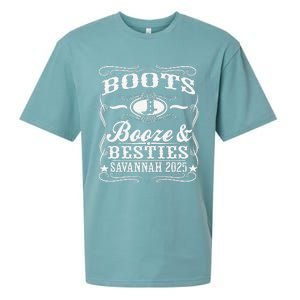 Boots Booze Besties Savannah 2025 Whiskey Theme Sueded Cloud Jersey T-Shirt