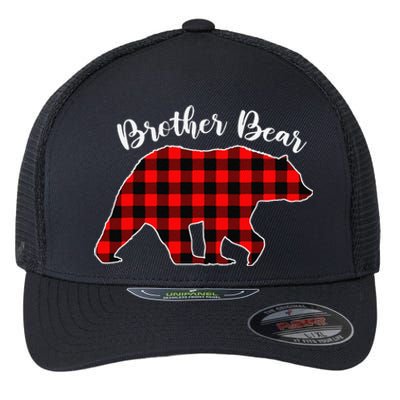 BROTHER BEAR Buffalo Plaid Red Funny Christmas Pajama Family Flexfit Unipanel Trucker Cap