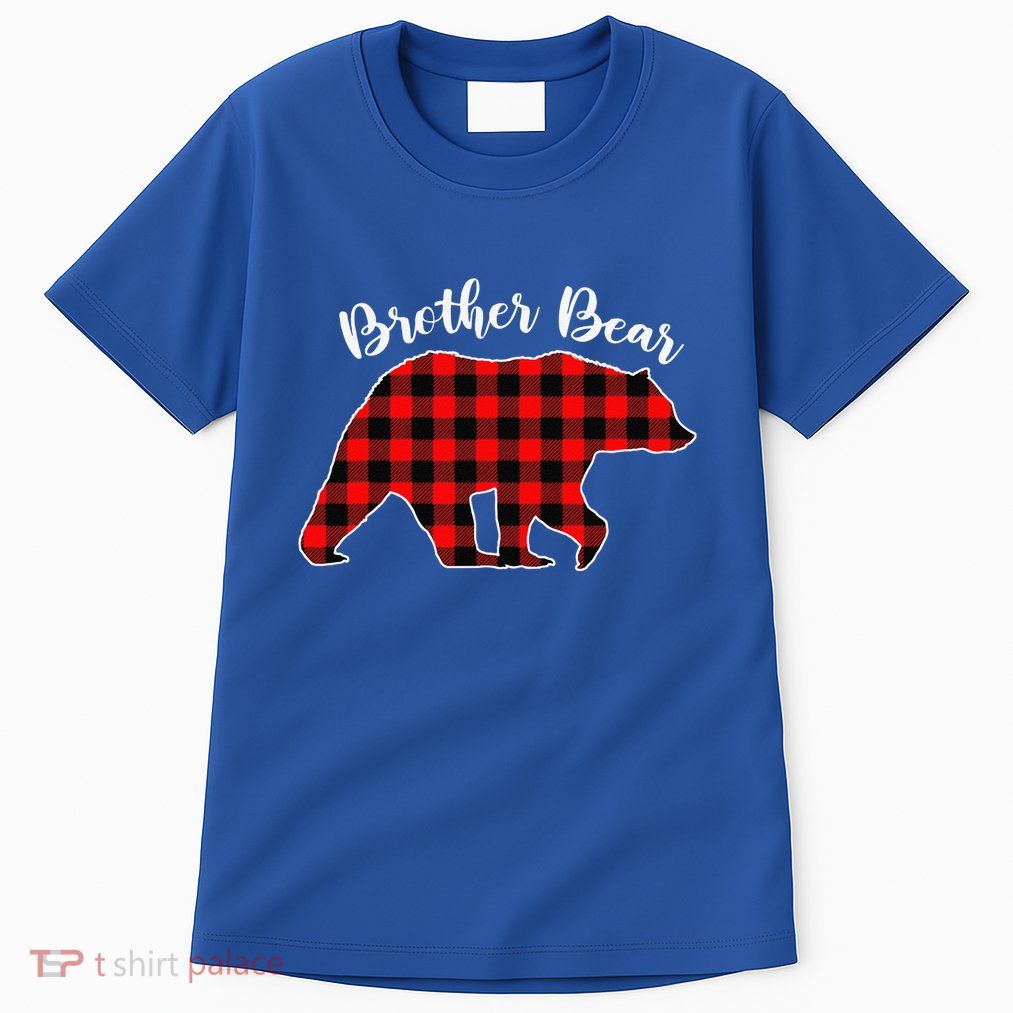 BROTHER BEAR Buffalo Plaid Red Funny Christmas Pajama Family Tall T-Shirt