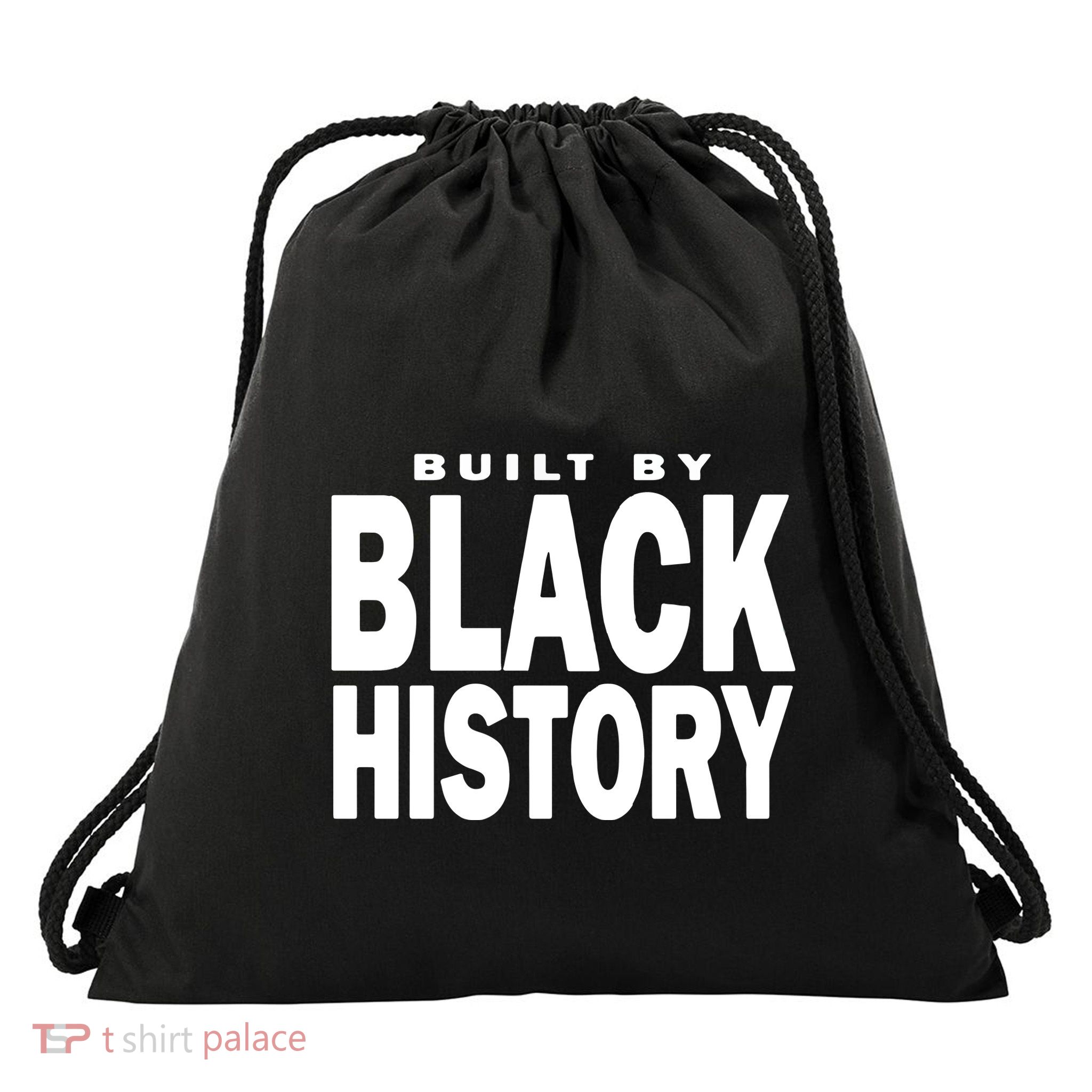 Built By Black History Month Drawstring Bag