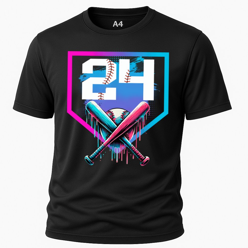 Baseball Birthday Boy Drip 24th Player 24 Years Old Boy  Cooling Performance Crew T-Shirt