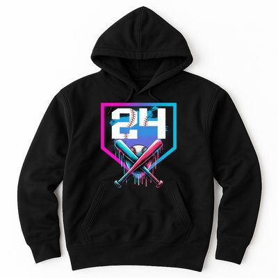 Baseball Birthday Boy Drip 24th Player 24 Years Old Boy  Hoodie