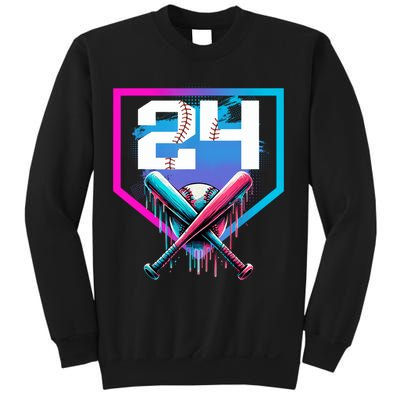 Baseball Birthday Boy Drip 24th Player 24 Years Old Boy  Sweatshirt