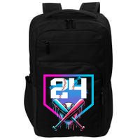 Baseball Birthday Boy Drip 24th Player 24 Years Old Boy  Impact Tech Backpack