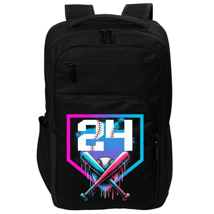 Baseball Birthday Boy Drip 24th Player 24 Years Old Boy  Impact Tech Backpack