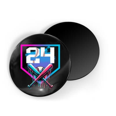 Baseball Birthday Boy Drip 24th Player 24 Years Old Boy  Magnet