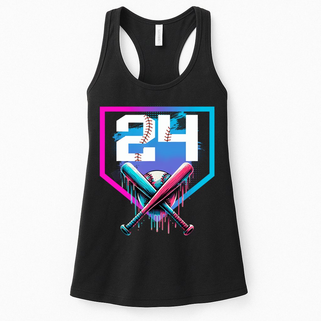 Baseball Birthday Boy Drip 24th Player 24 Years Old Boy  Womens Tank Top