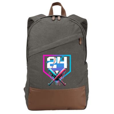 Baseball Birthday Boy Drip 24th Player 24 Years Old Boy  Cotton Canvas Backpack
