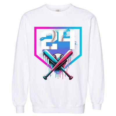 Baseball Birthday Boy Drip 24th Player 24 Years Old Boy  Garment-Dyed Sweatshirt