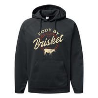 Body By Brisket Pitmaster Bbq Lover Smoker Grilling Performance Fleece Hoodie