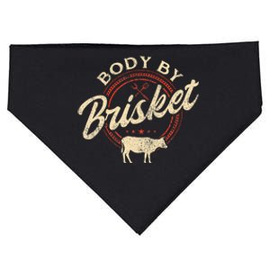 Body By Brisket Pitmaster Bbq Lover Smoker Grilling USA-Made Doggie Bandana